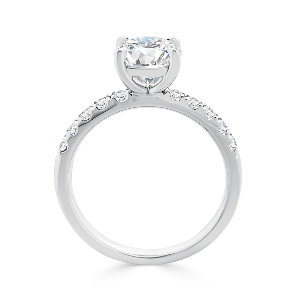 18CT WG CLAW SET LAB GROWN & MINED DIA RING 1.75 CT TDW D E-FG VS1-SI - Image 2