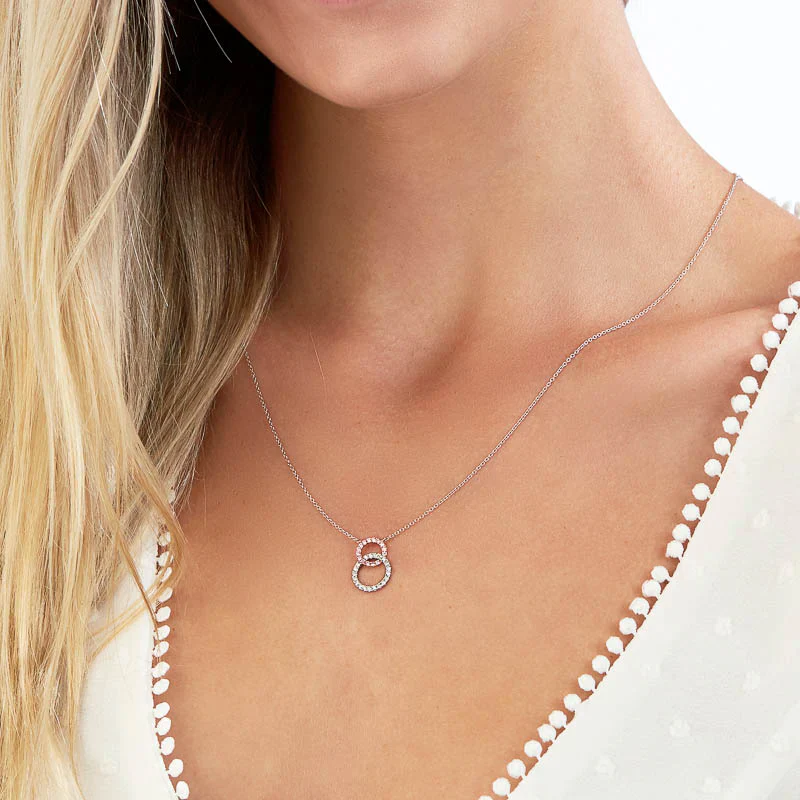 Melody - Blush Pink Argyle Diamond Necklace - Image 3
