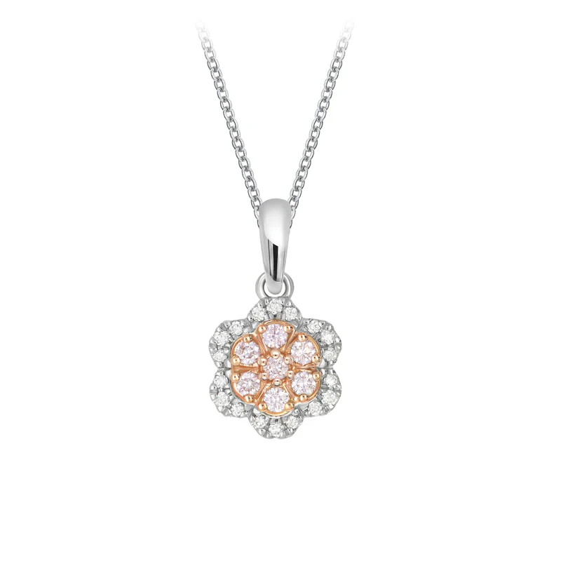 Paisley -Blush Pink Australian Argyle Diamond Necklace