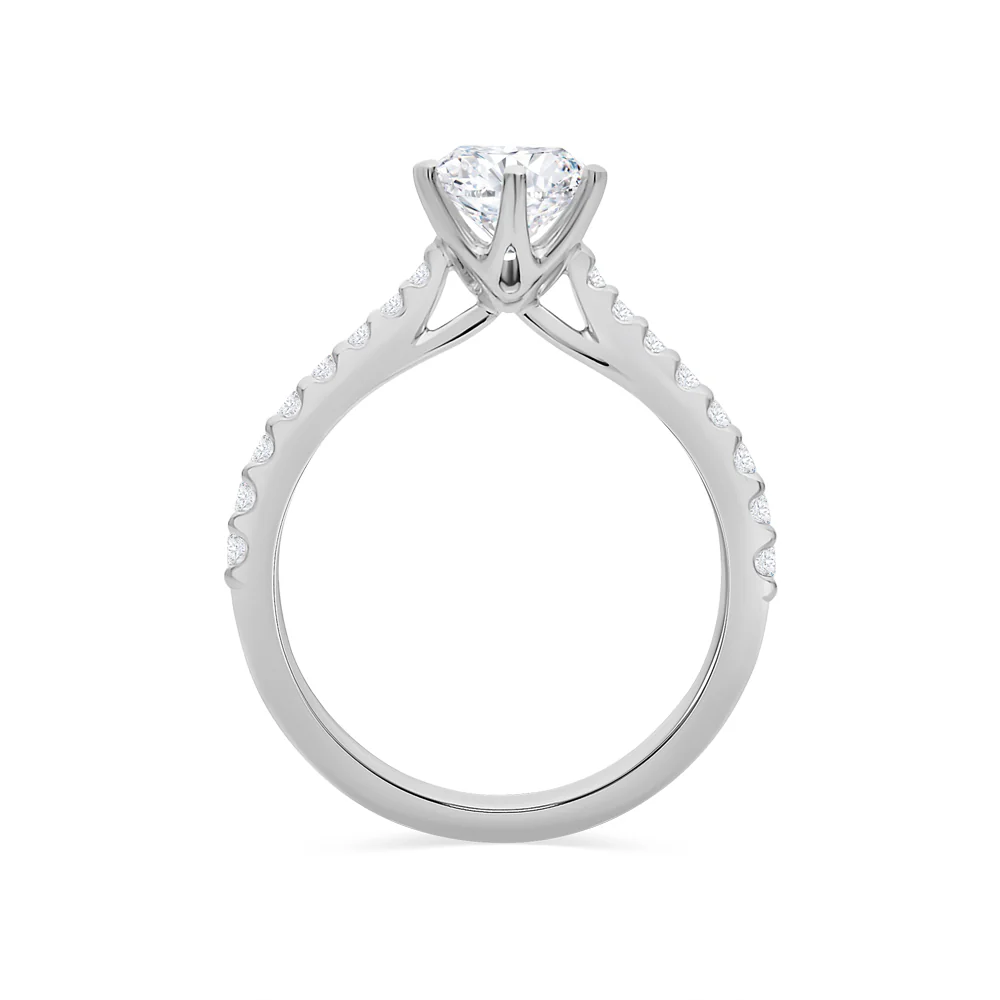 Lab Grown Solitaire with Shoulder Diamonds - Image 2