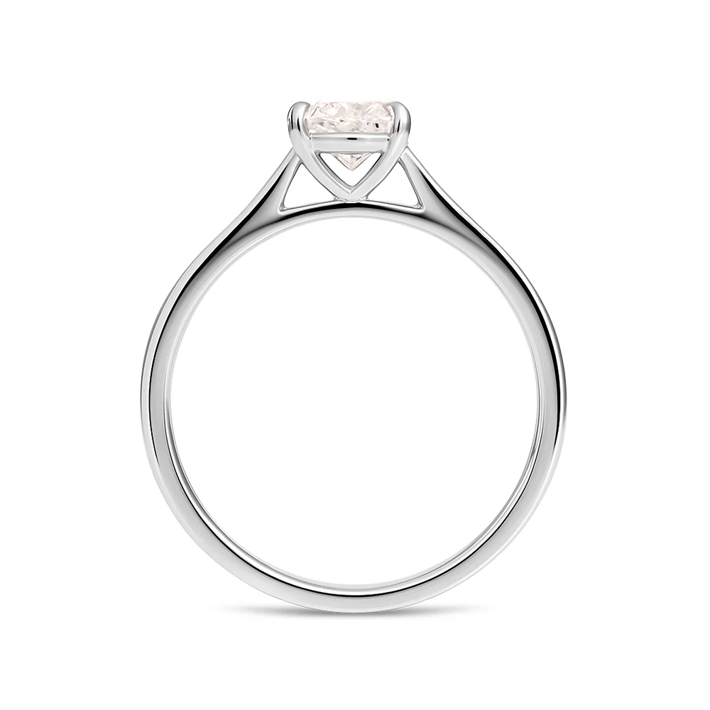 Lab Grown Oval Solitaire Ring 1ct - White Gold - Image 2