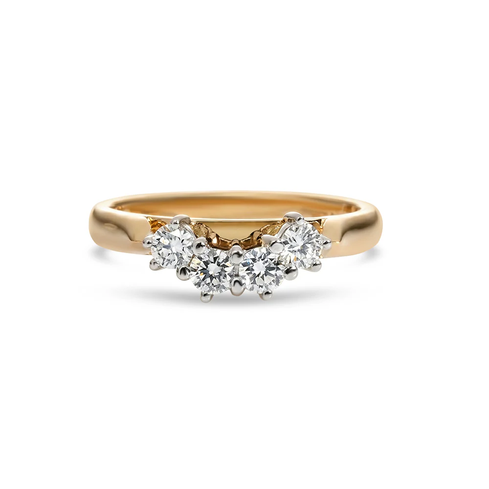 Claw Set Fitted Diamond Ring - 2-Tone