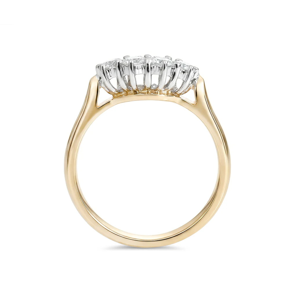 Claw Set Fitted Diamond Ring - 2-Tone - Image 2