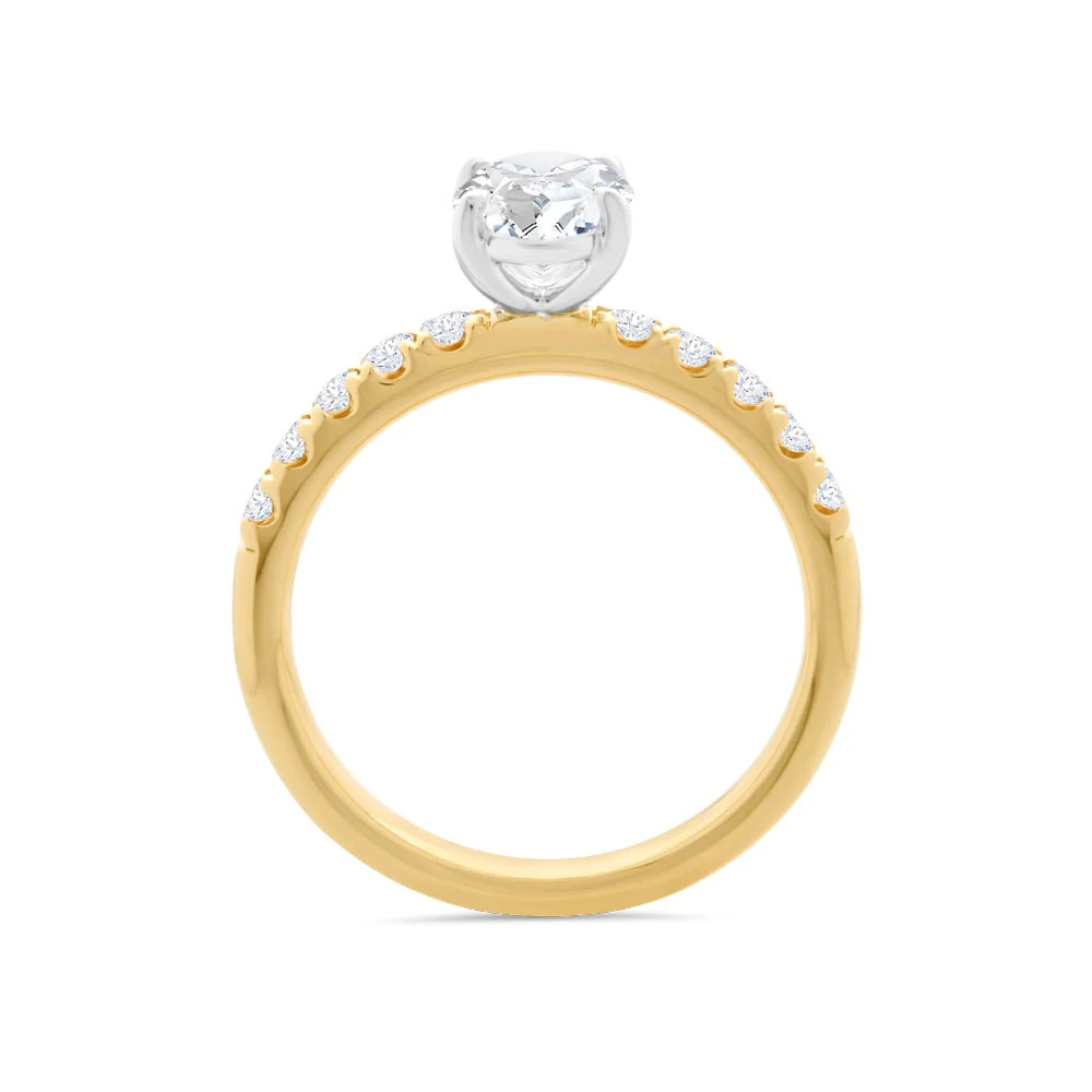 Oval Solitaire with Claw Set Shoulders Lab Grown Diamond Ring - Image 2