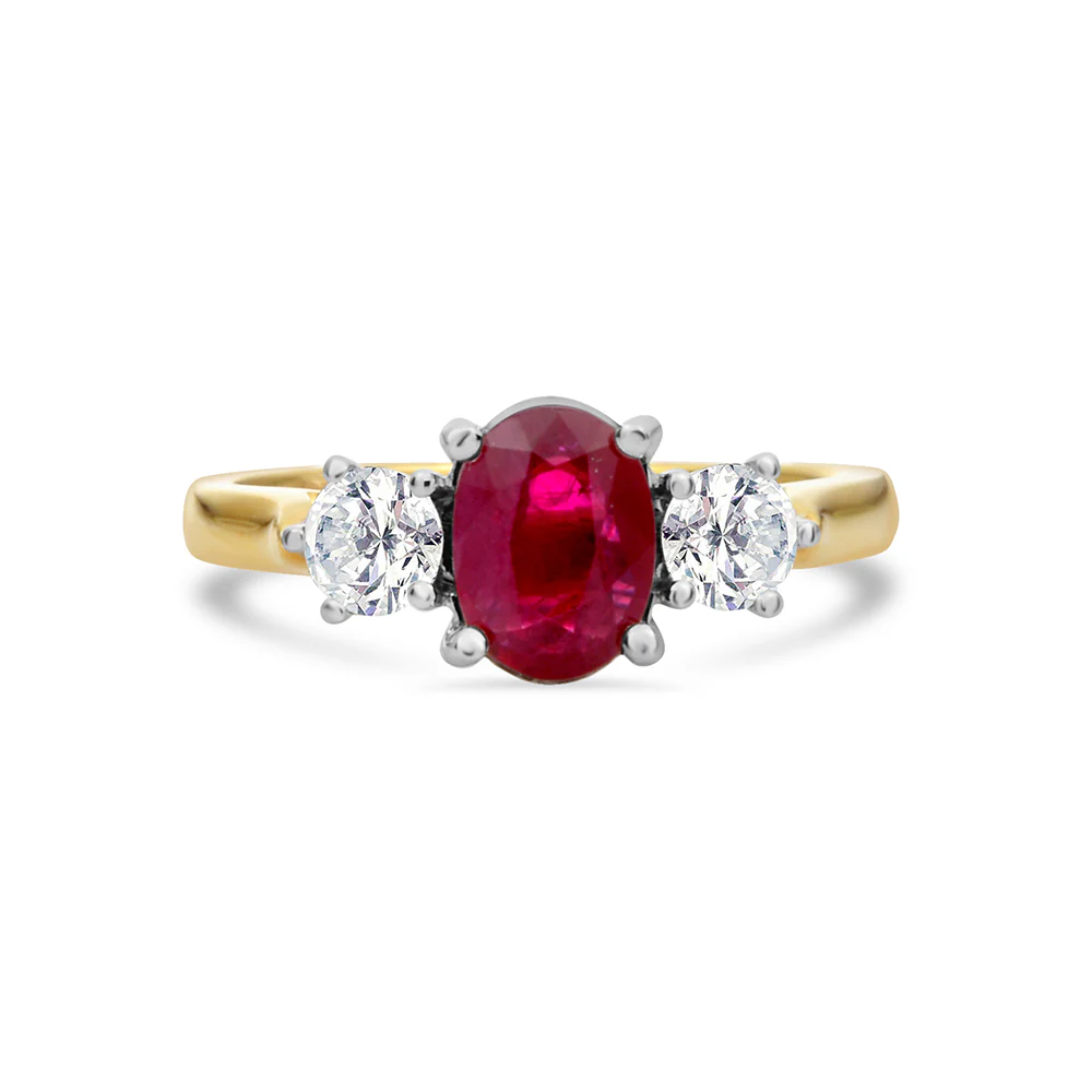 Oval Ruby & Diamond Dress Ring