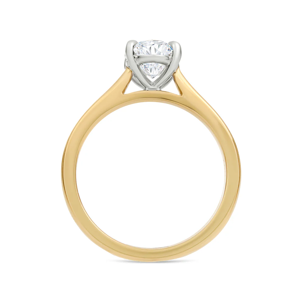Lab Grown Oval Solitaire Diamond Ring 1.5ct - Yellow Gold - Image 2