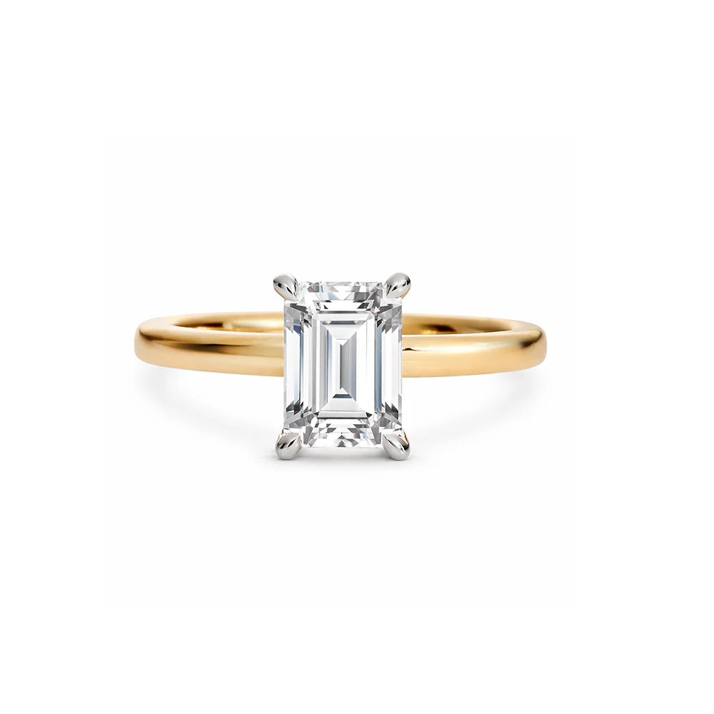 Lab Grown Emerald Solitaire 1.5ct - 2-Tone