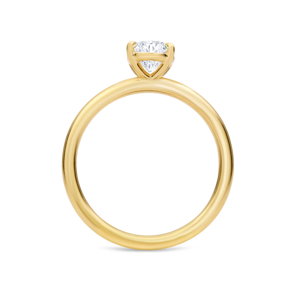 Oval Solitaire Lab Grown Diamond Ring 1ct - Yellow Gold - Image 2