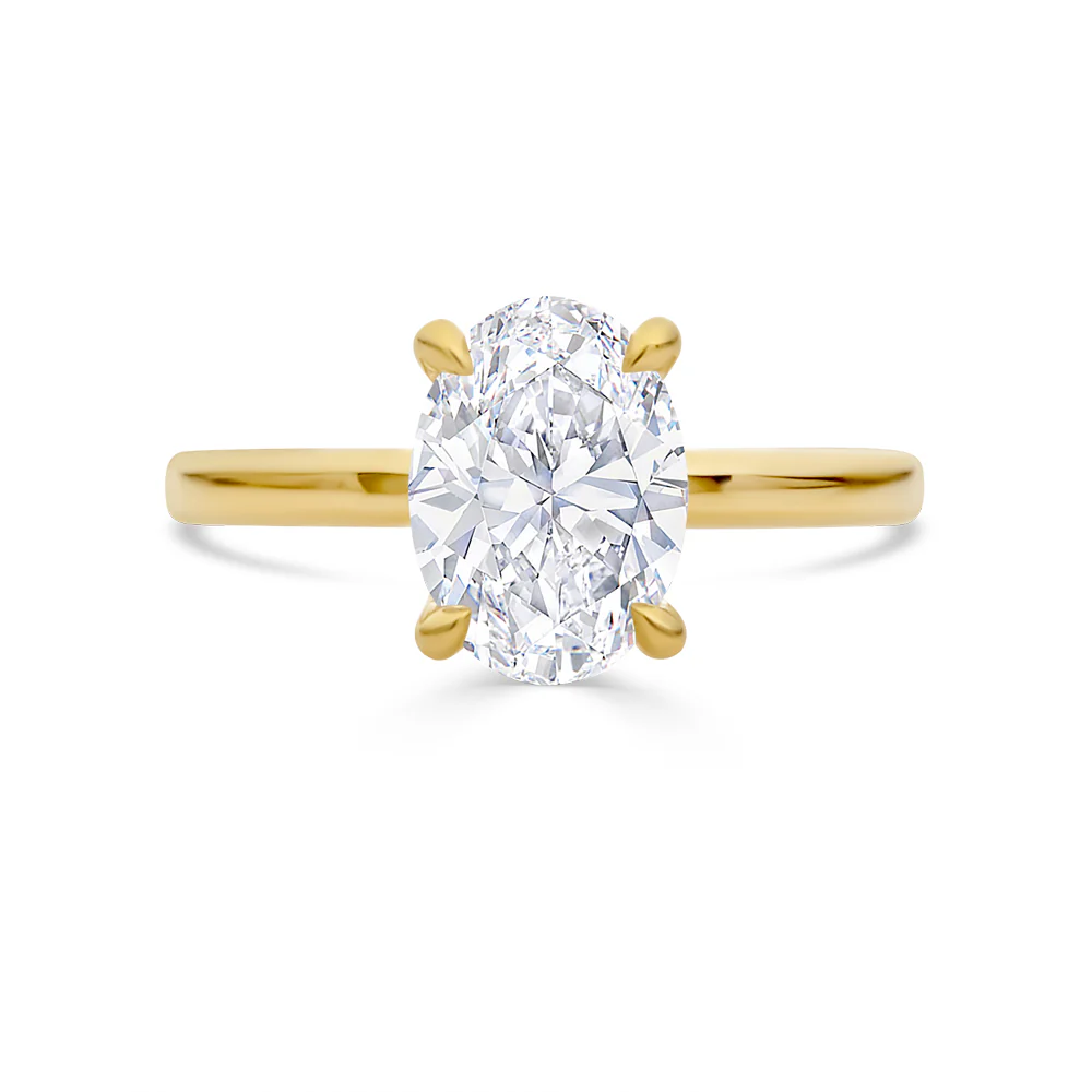 Oval Solitaire Lab Grown Diamond Ring - 2ct