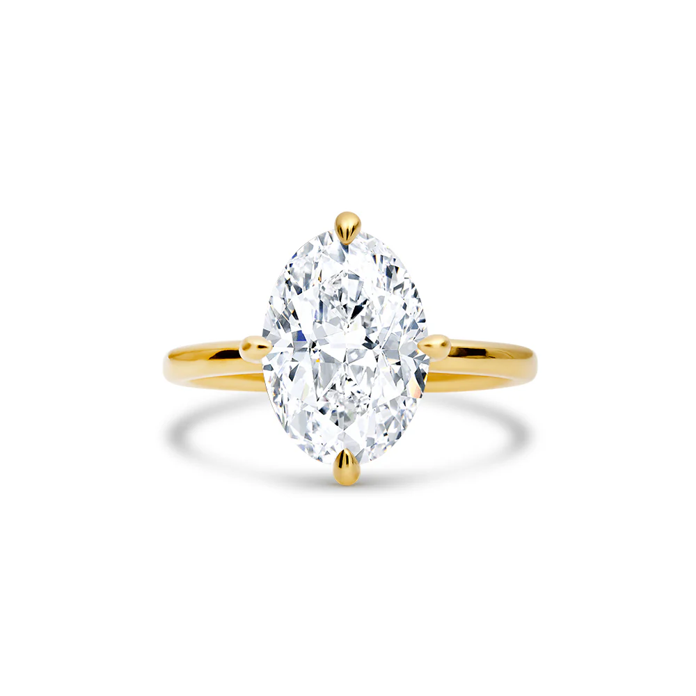 Oval Solitaire Lab Grown Diamond Ring - 3.5ct