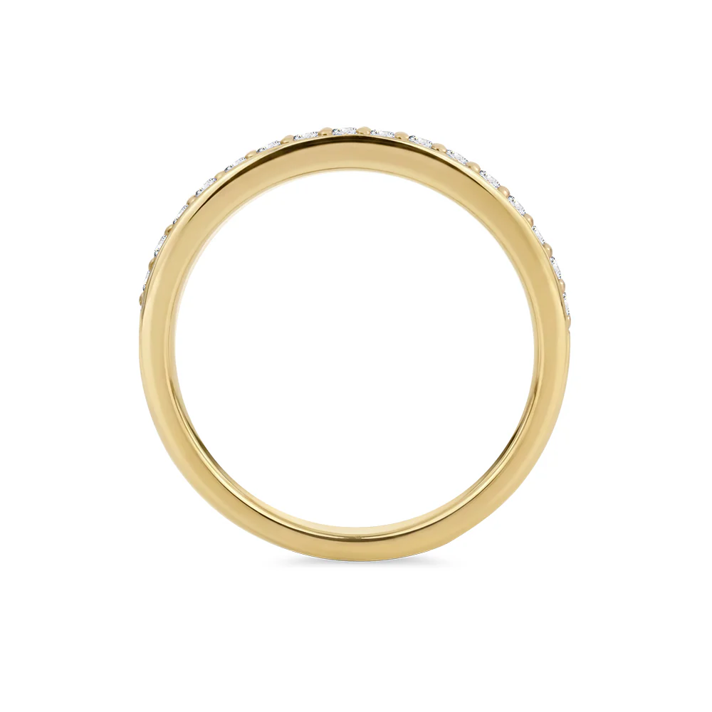 Bead Set Diamond Band 0.27ct - Yellow Gold - Image 2