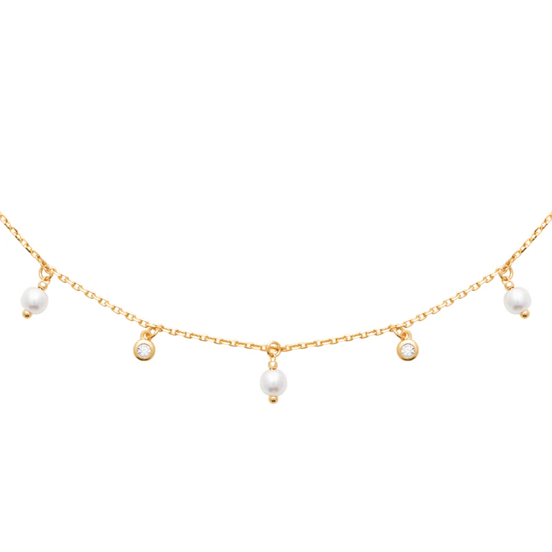 Bobbi Grace Syntheric Pearl & Cubic Zirconia Necklace