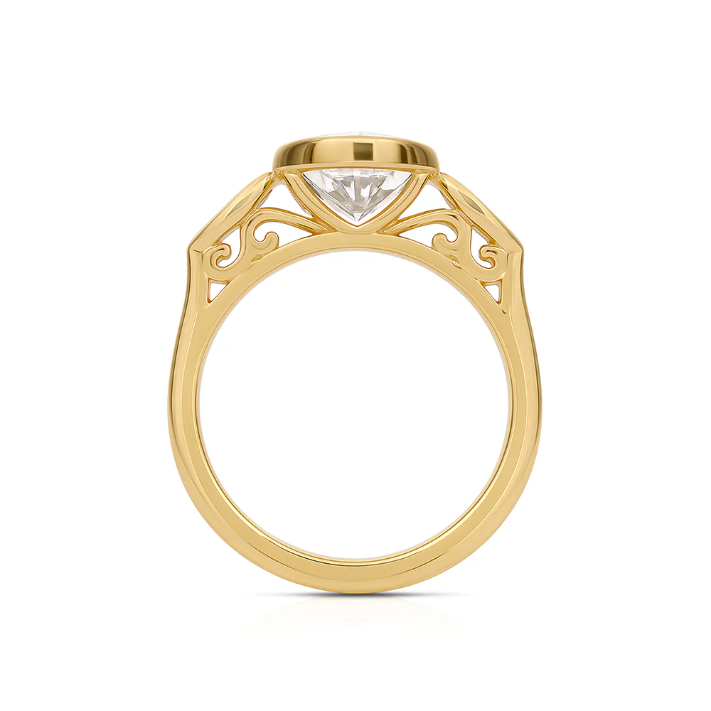 Oval & Pear Cut Lab Grown Diamond Ring - Yellow Gold - Image 2
