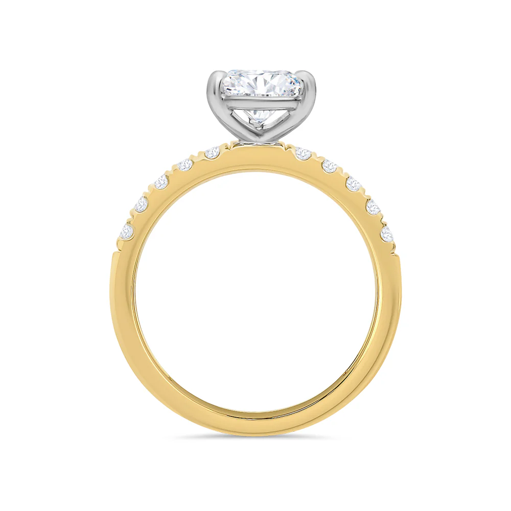 Pear Cut Lab Grown Diamond Solitaire With Shoulder Diamonds - Image 2