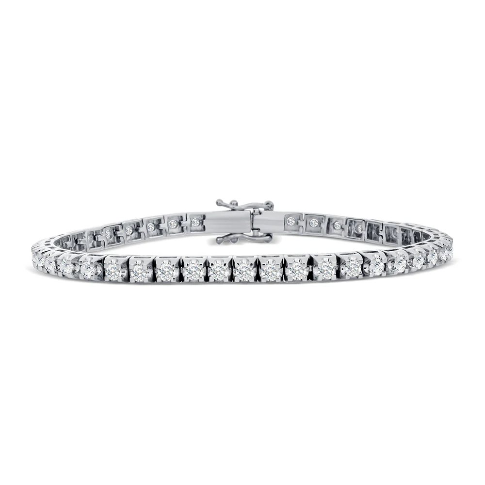 Tennis Bracelet 3ct, White Gold
