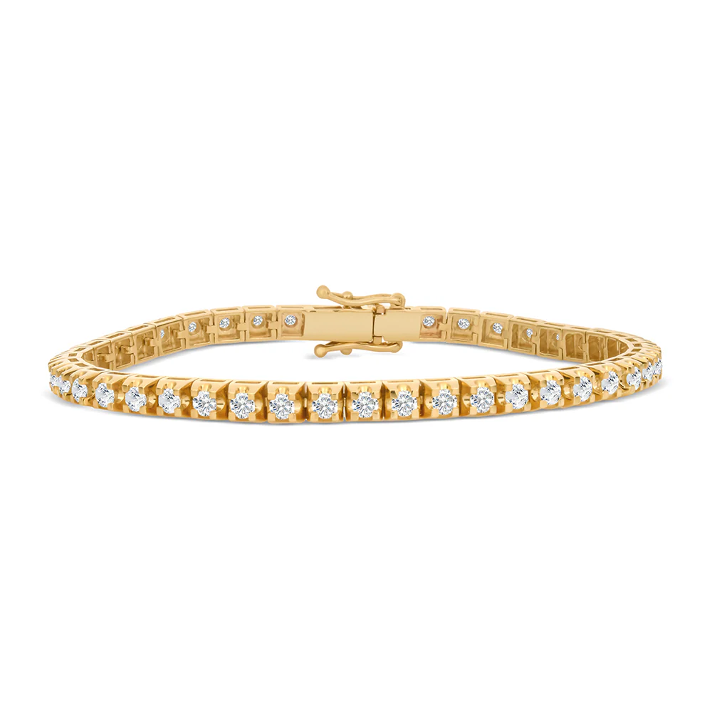 Tennis Bracelet 3ct, Yellow Gold