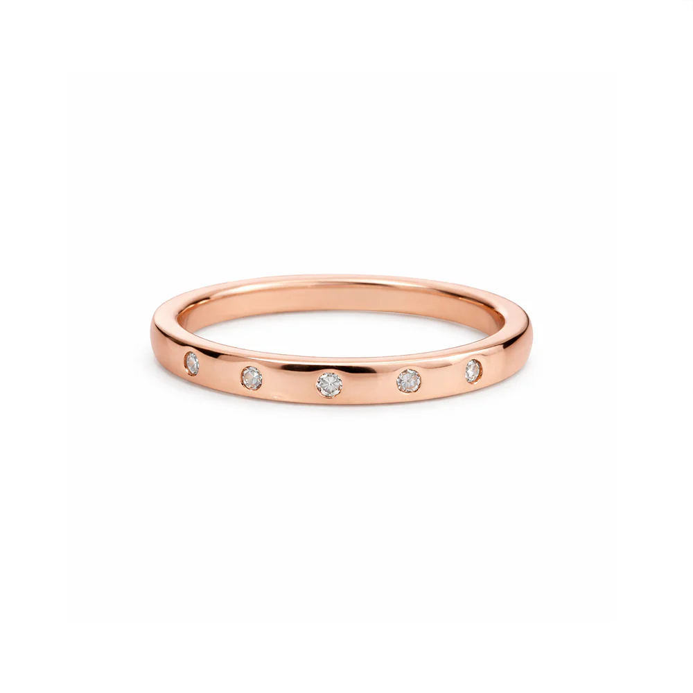 Flush Set Diamond Ring 0.05ct TDW - Rose Gold