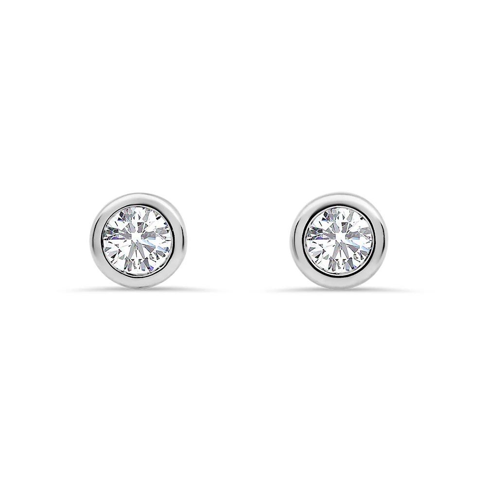 Lab Grown Diamond Bezel Set Stud Earrings
