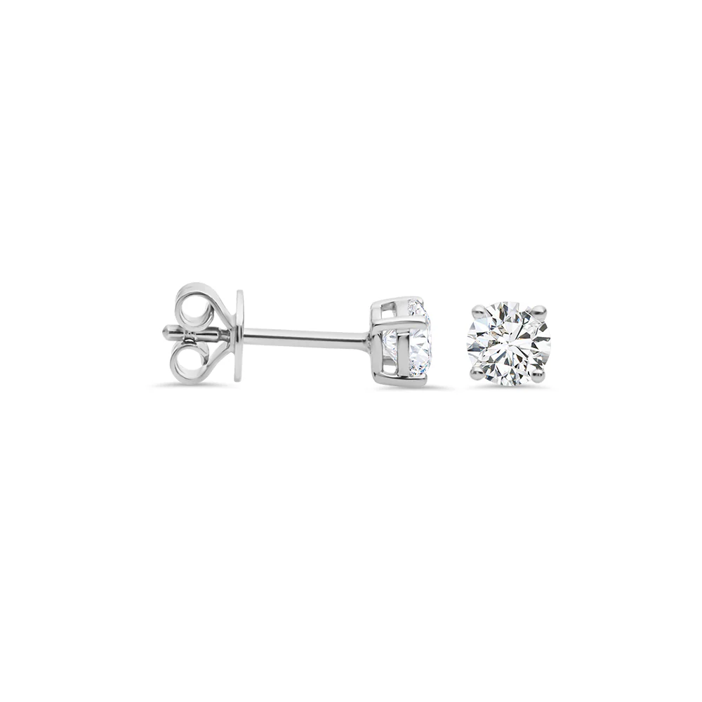 Solitaire Lab Grown Diamond Stud Earrings 0.70ct TDW