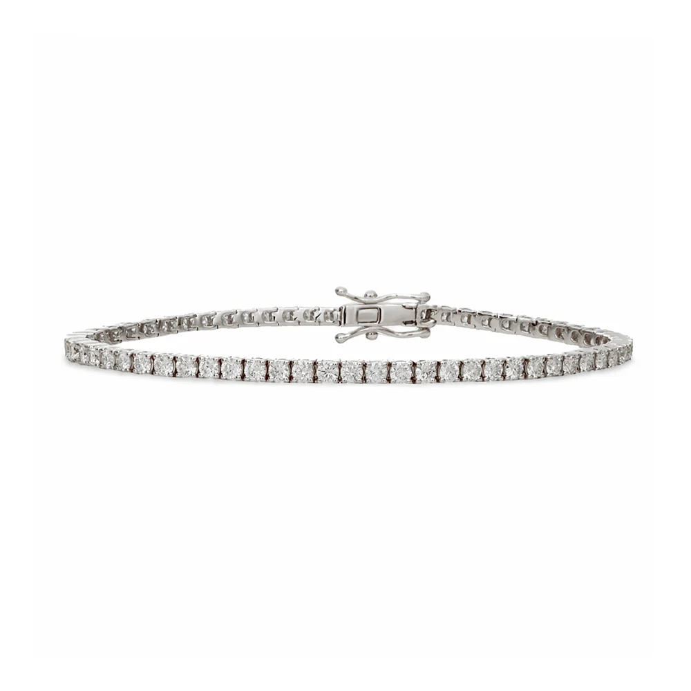 Lab Grown Diamond Tennis Bracelet 4ct - White Gold