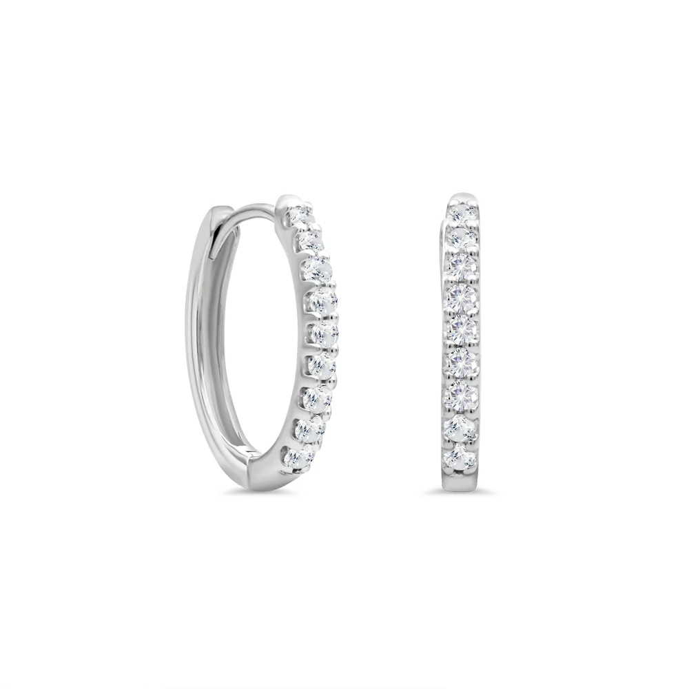 Lab Grown Huggie Earrings 0.25ct TDW - White Gold