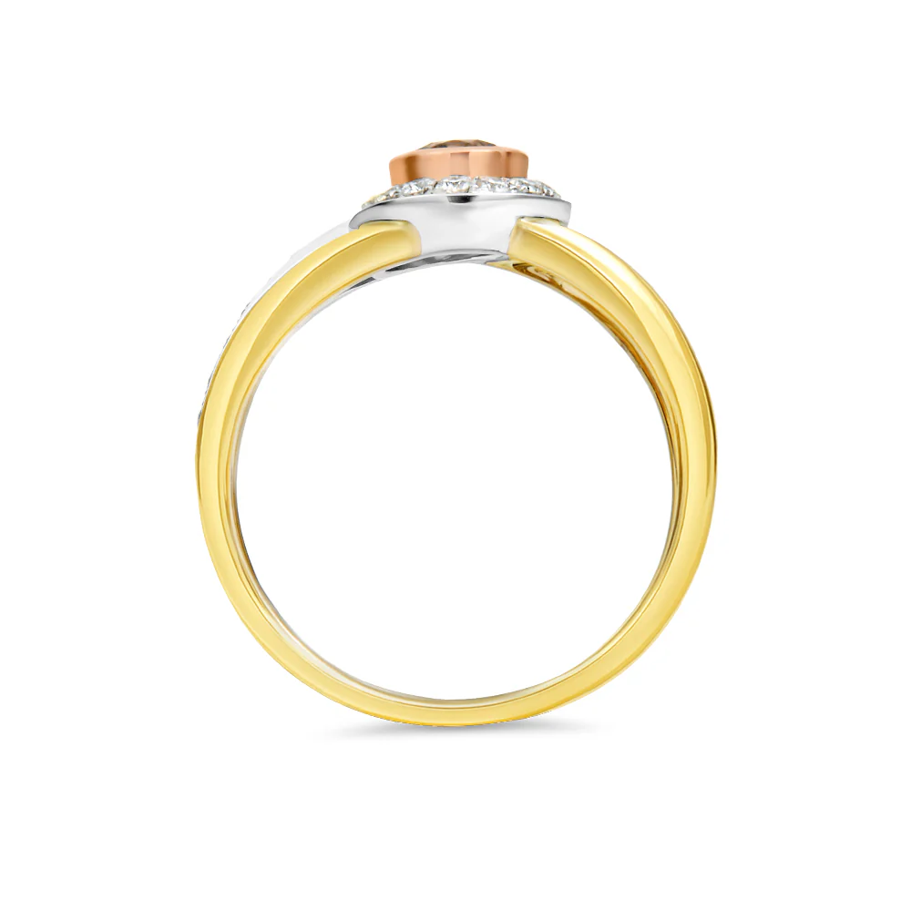 Australian Chocolate Diamond Bezel Set Ring 0.57ct TDW - Yellow Gold - Image 2
