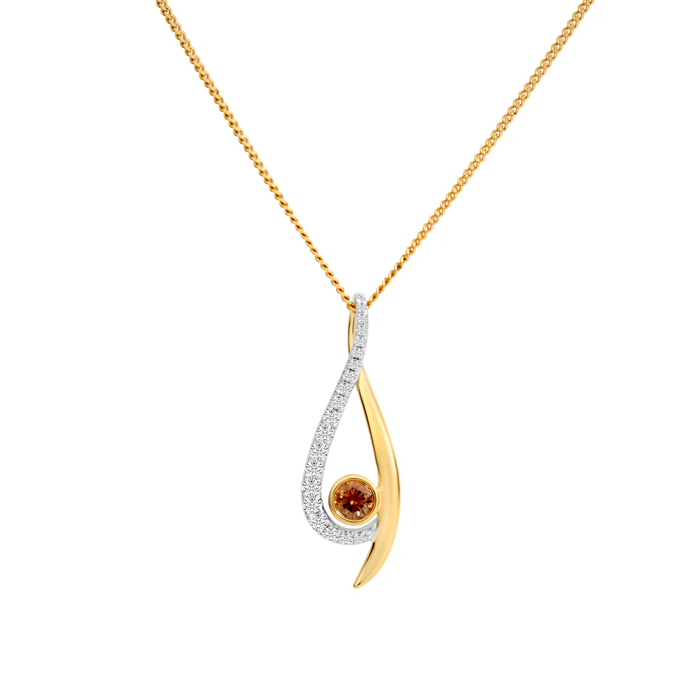 Australian Chocolate Diamond Necklace - Yellow Gold