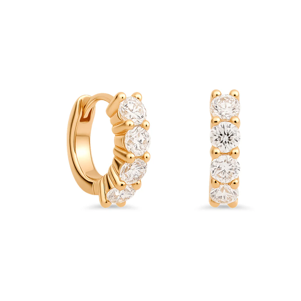 Lab Grown Huggie Earrings 0.90ct - Yellow Gold