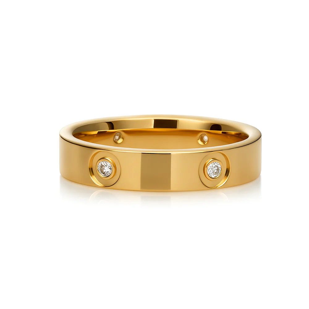 Counter Set Diamond Band - Yellow Gold