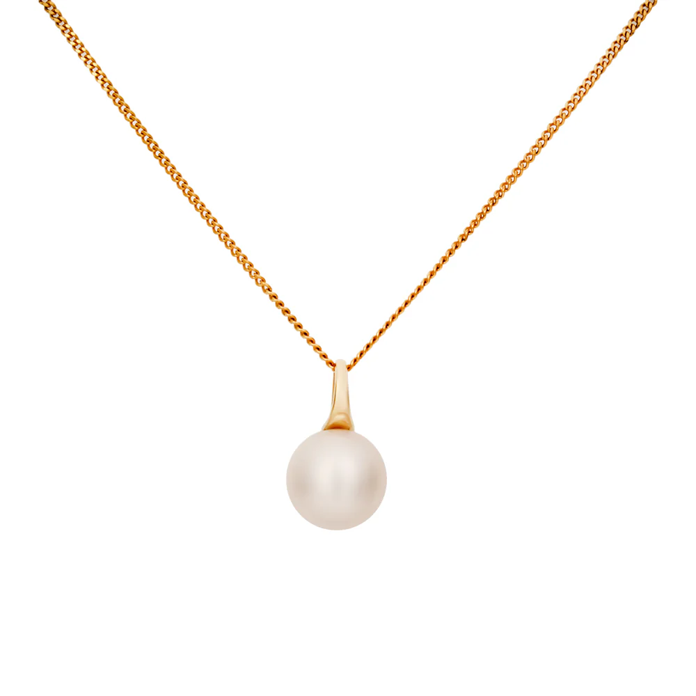 10-11mm Fresh Water Pearl Necklace - Yellow Gold