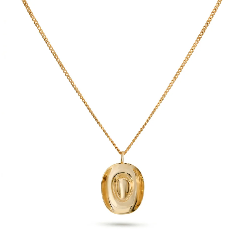 Cowboy Hat Necklace 14x12mm - Yellow Gold