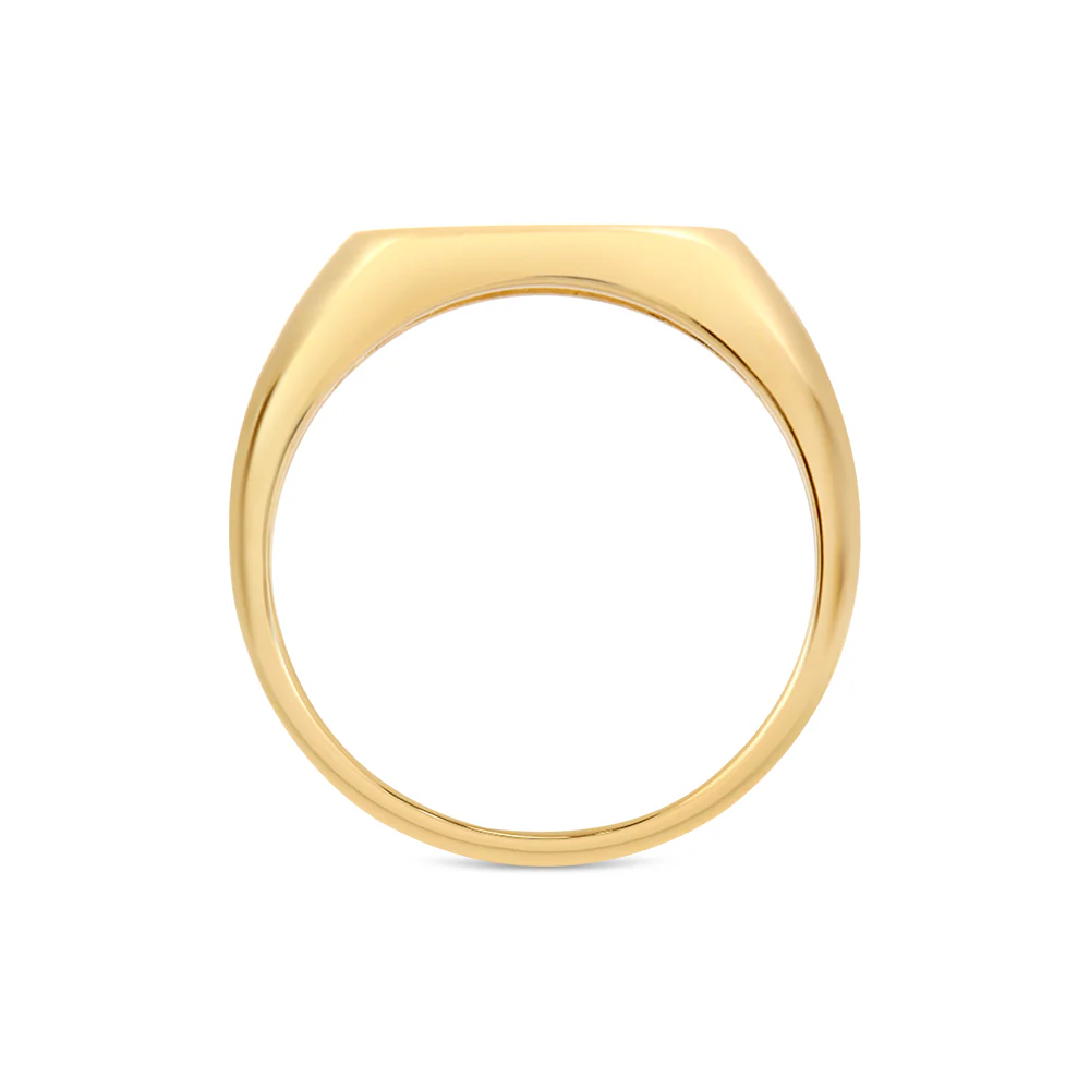 Star Set Cubic Zirconia Signet Ring - Image 2