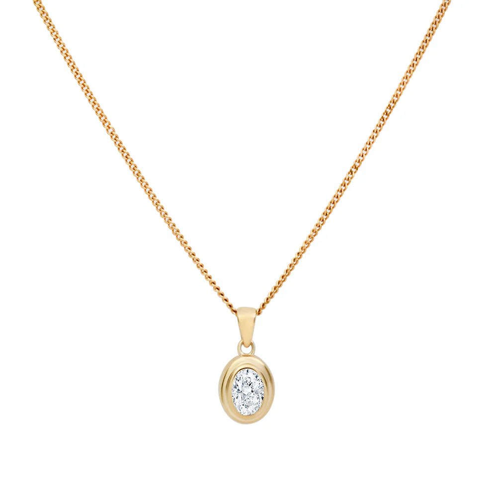 Bezel Set Cubic Zirconia Necklace