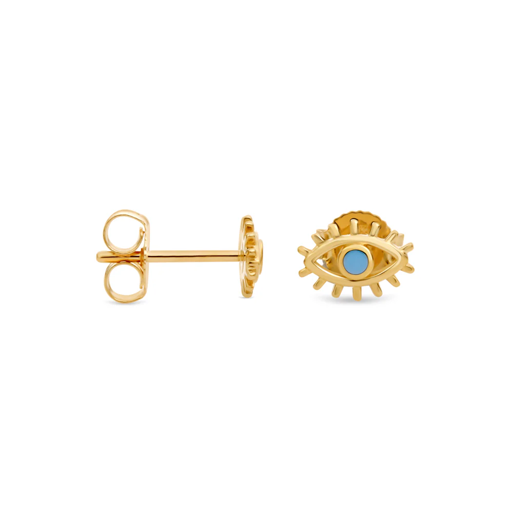 Enamel Evil Eye Stud Earrings