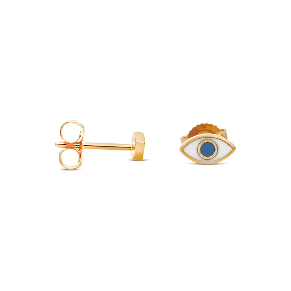 Enamel Evil Eye Stud Earrings