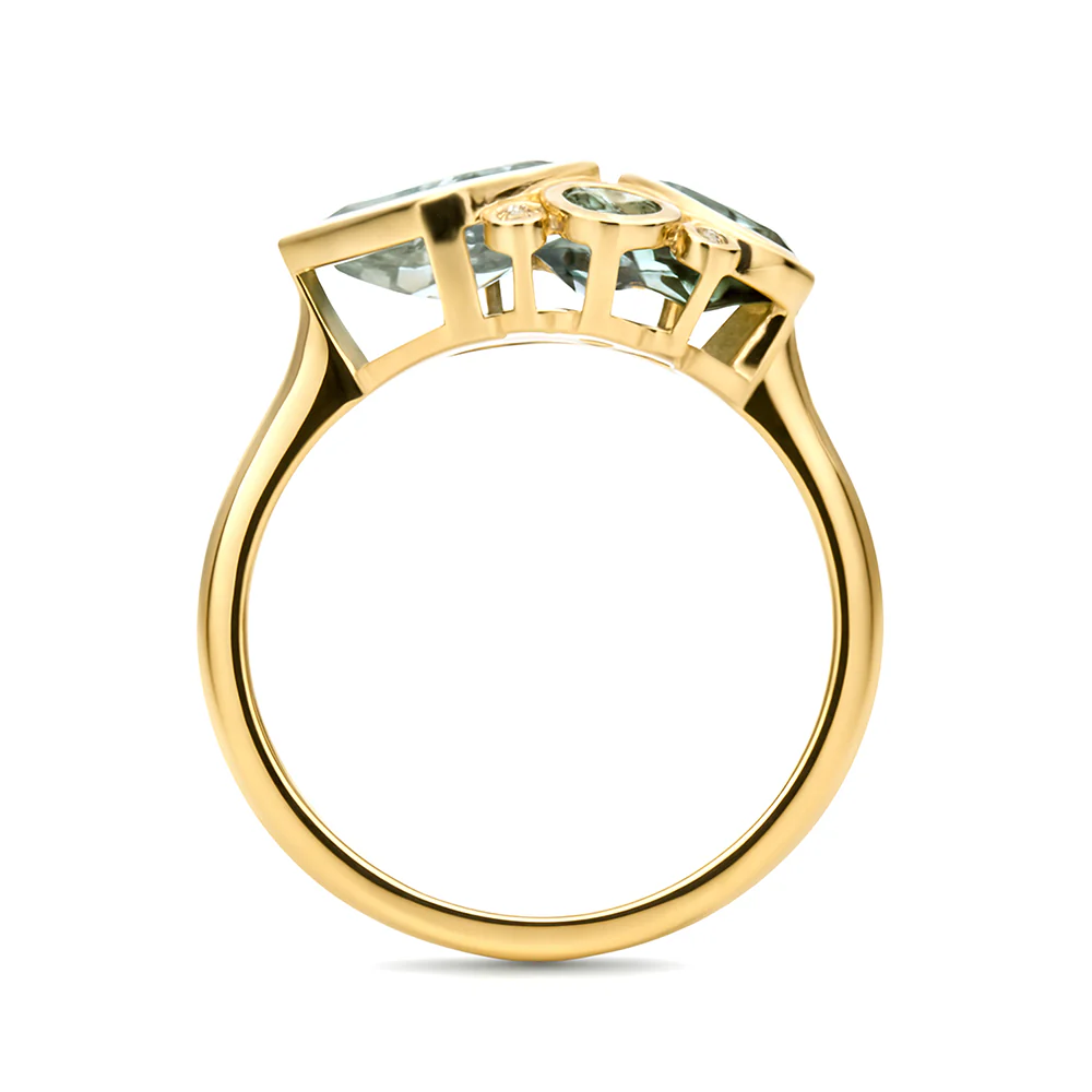 Aquamarine, Tourmaline & Diamond Ring 'Estelle Collection' - Image 2