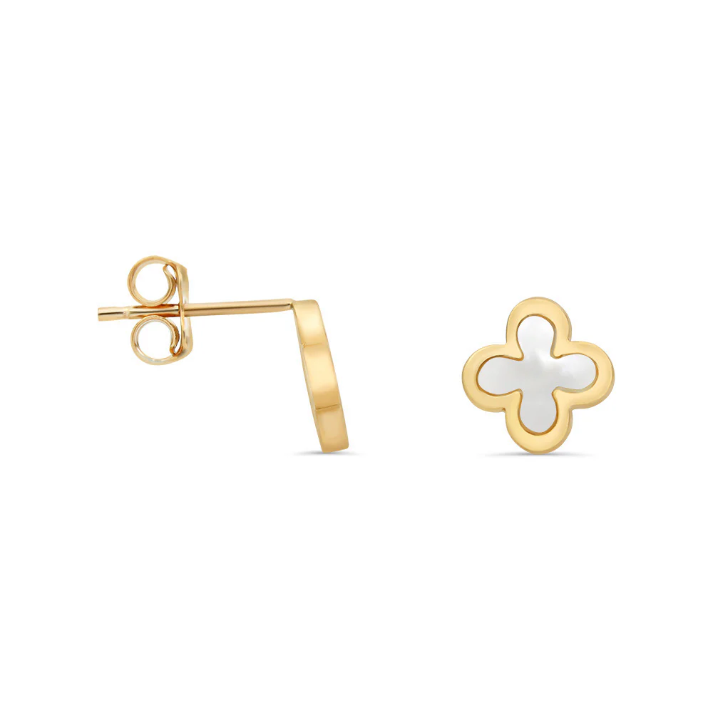 Mother of Pearl Cross Stud Earrings