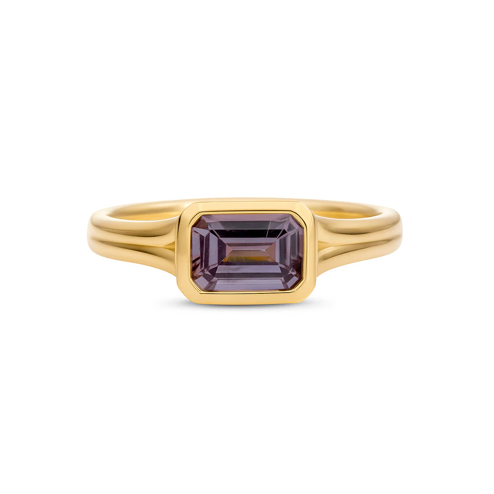 Pink/Purple Spinel Ring - Yellow Gold