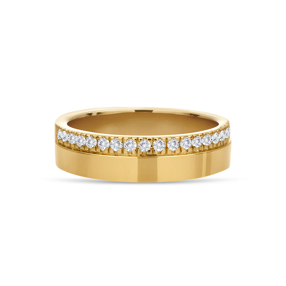 Square Profile Lab Grown Diamond Ring - Yellow Gold