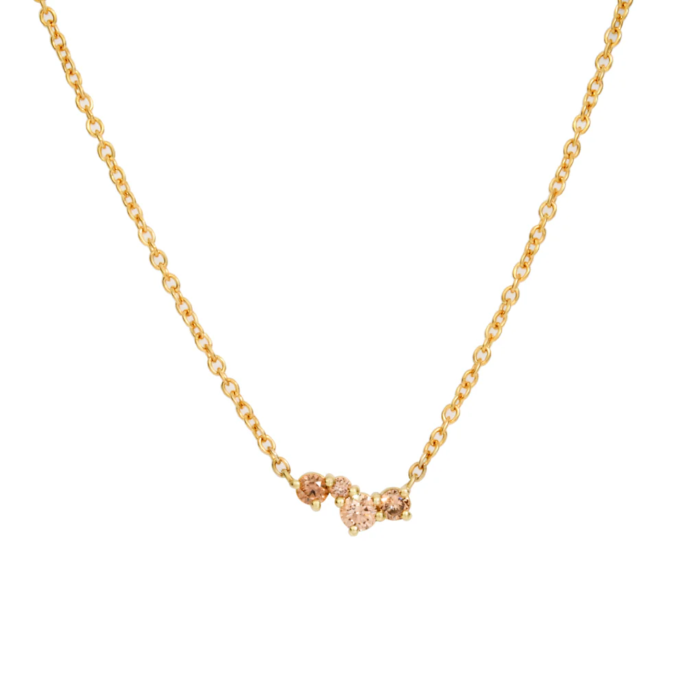 Assorted Chocolate Diamond Necklace on Trace Chain - Yellow Gold