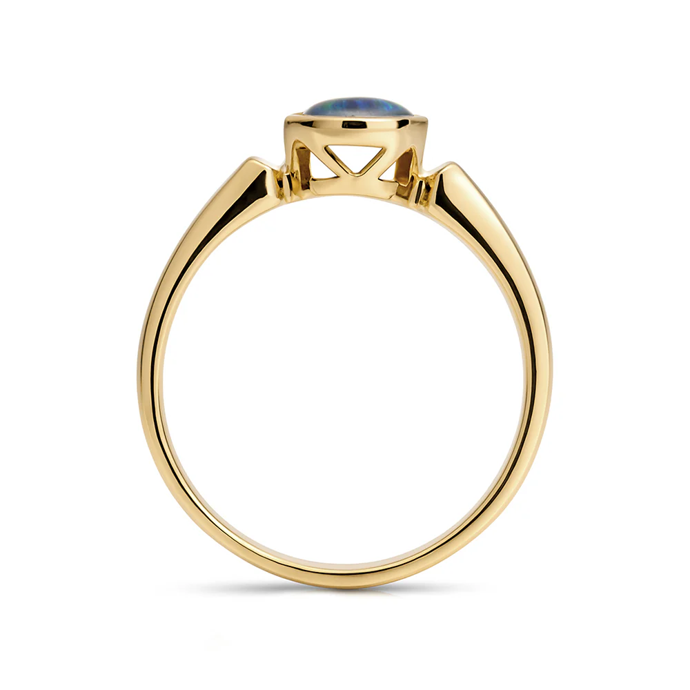 Triplet Opal Oval Ring - Yellow Gold - Image 2