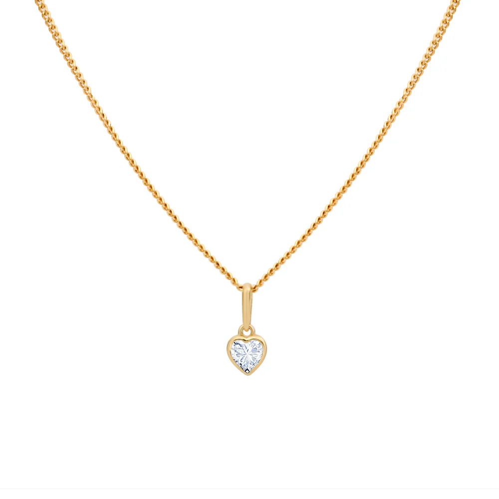 Heart Cubic Zirconia Bezel Set Necklace