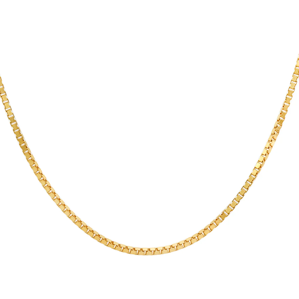 9ct Yellow Gold Box Chain - 50cm