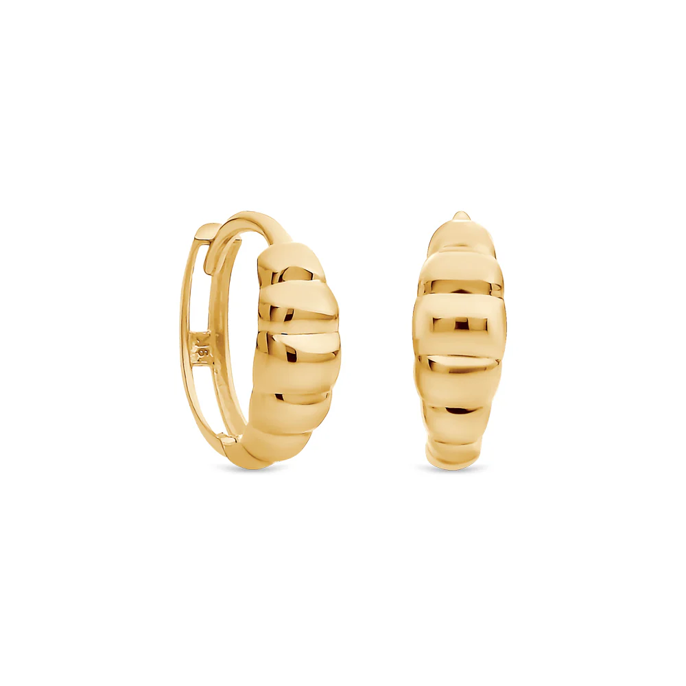 Dome Design Huggie Earrings