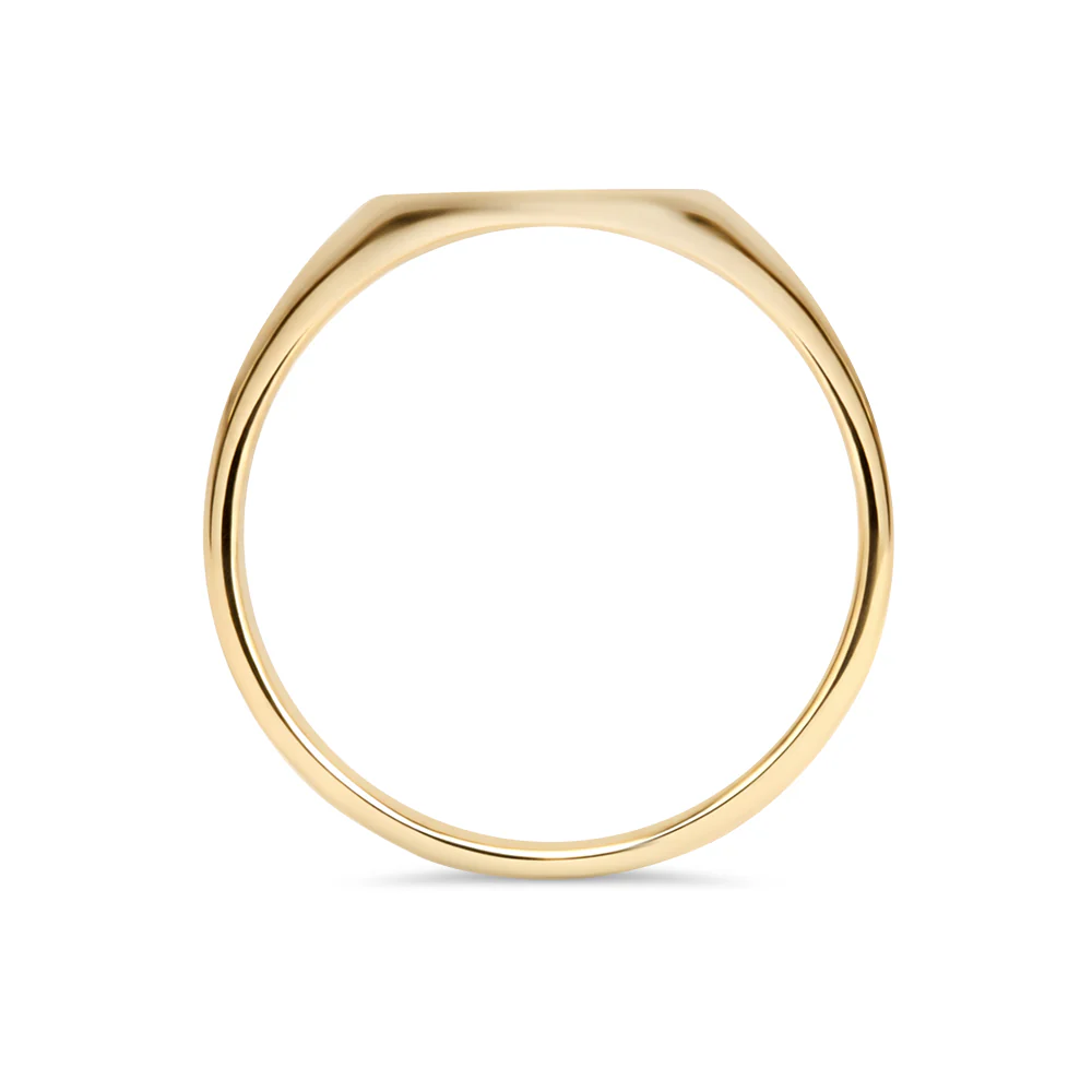 Oval Signet Ring 14X12mm - Yellow Gold - Image 2