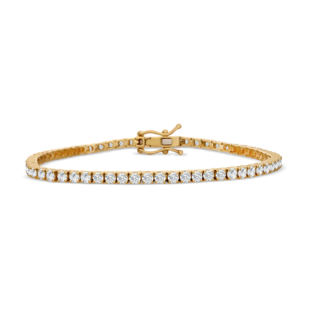 Lab Grown Diamond Tennis Bracelet 4ct - Yellow Gold