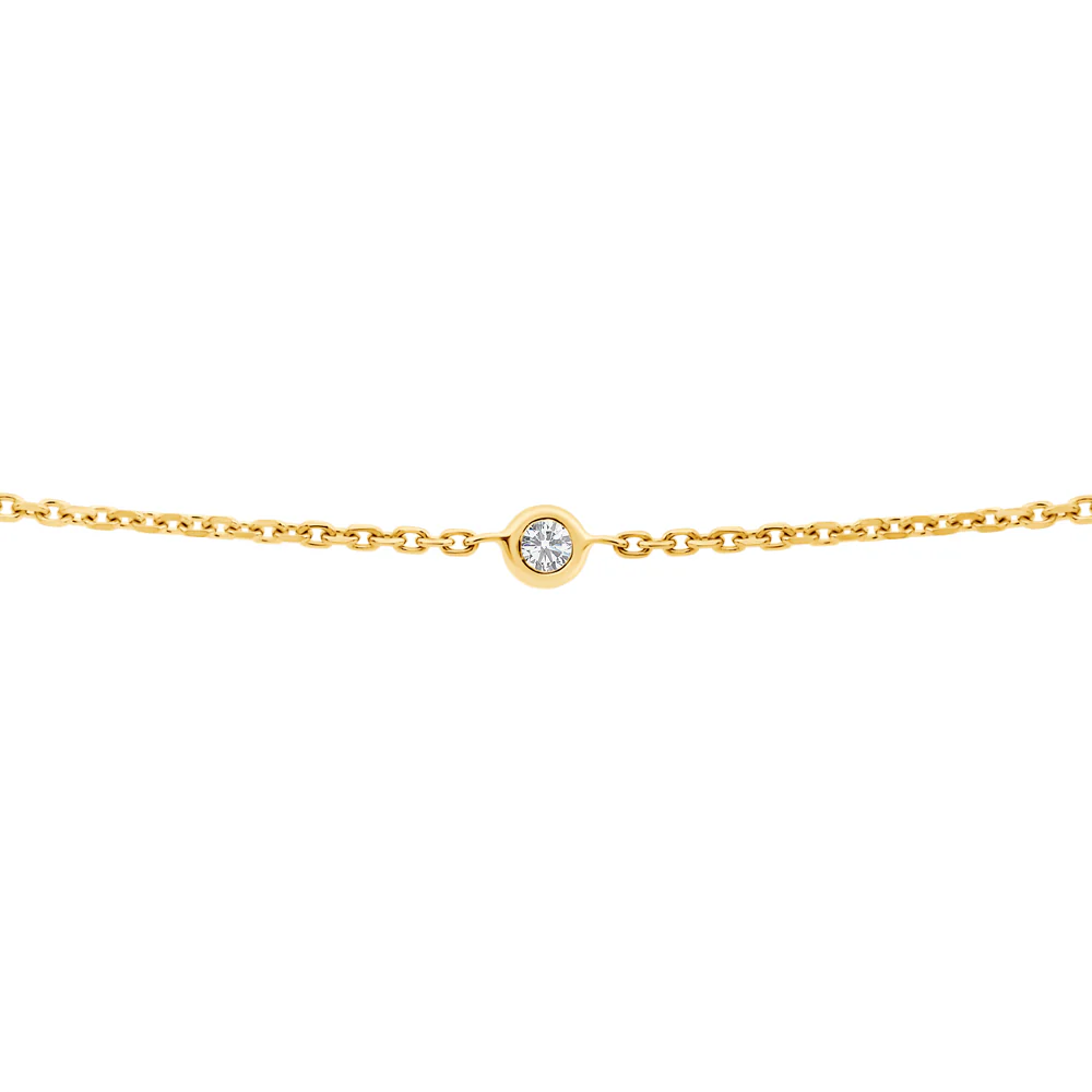 0.05ct Adjustable Diamond Set Bracelet - Yellow Gold
