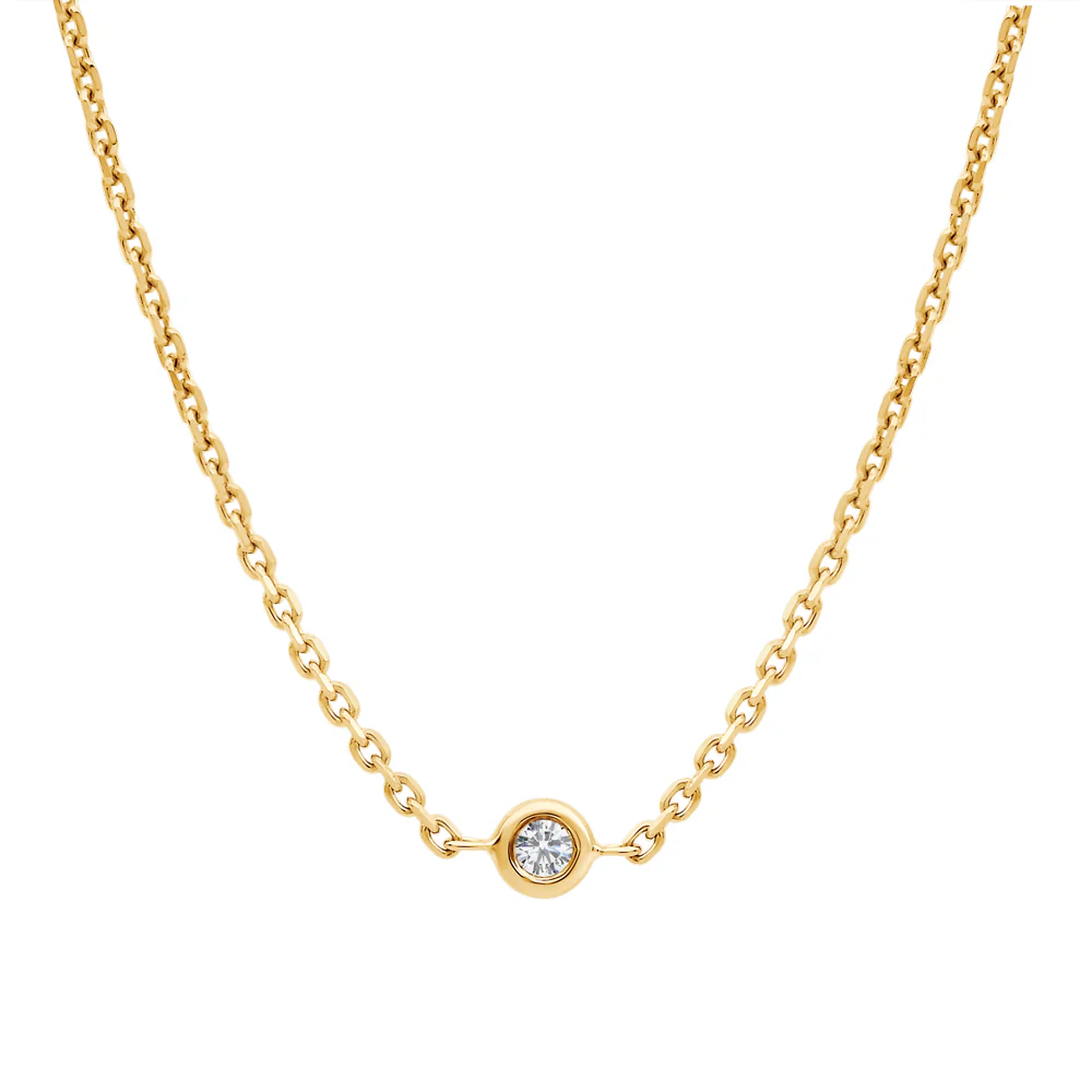 Bezel Set Diamond Necklace