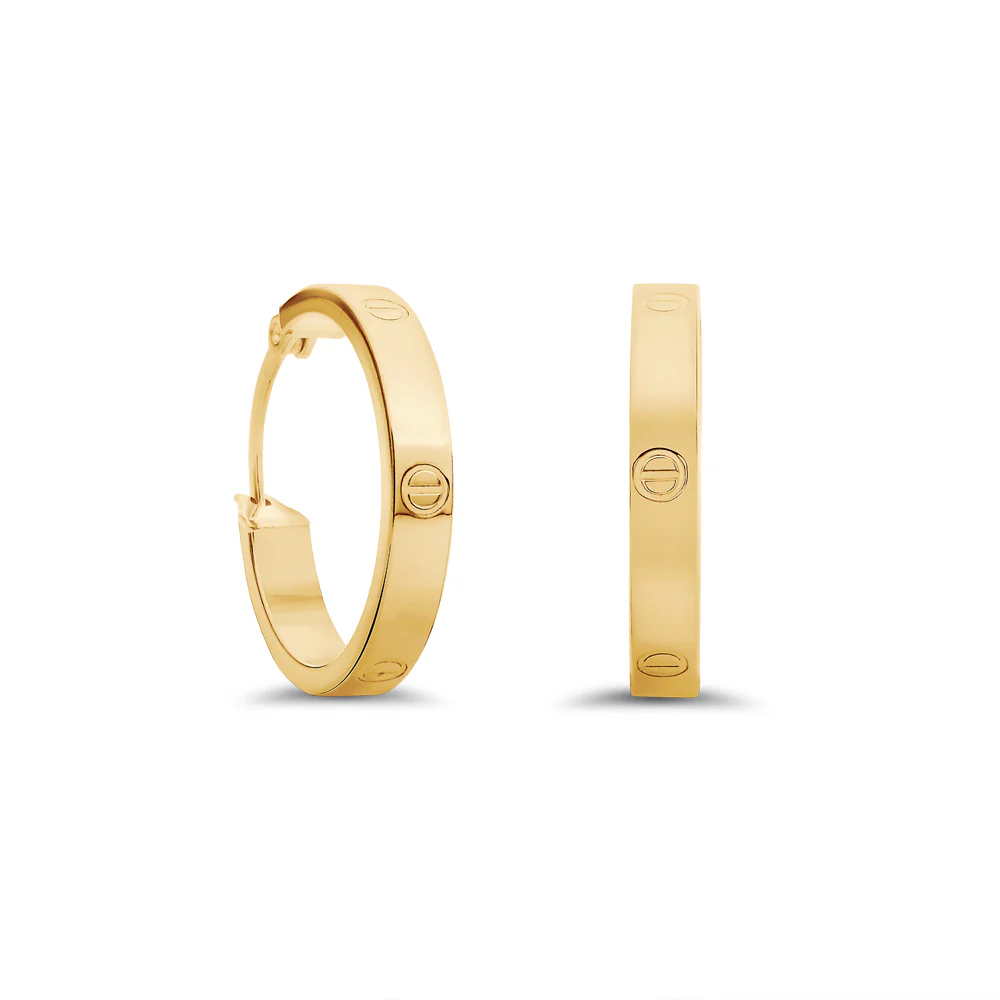 9ct 'LOVE' Hoop Earrings