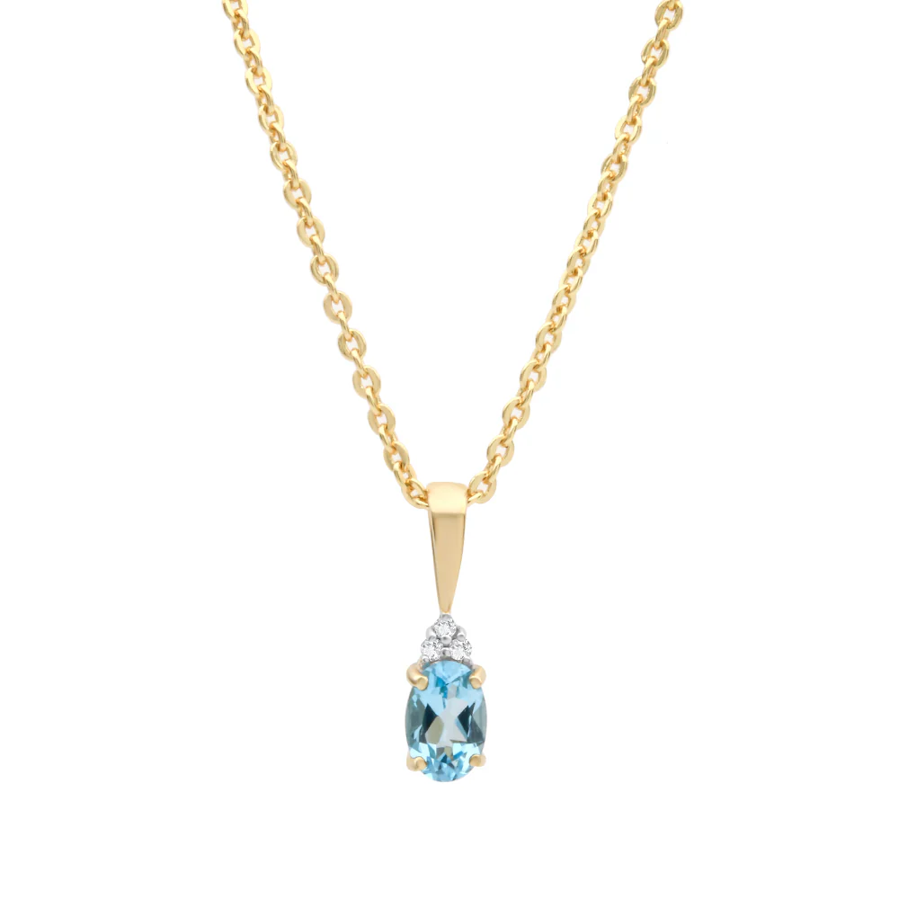 Swiss Blue Topaz & Diamond Necklace